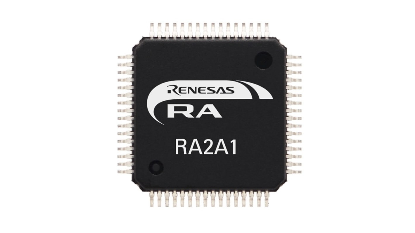 Renesas Electronics R7FA2A1AB3CFM#AA0, 32bit ARM Cortex M23 Microcontroller, RA2A1, 48MHz, 256 kB Flash, 64-Pin LQFP