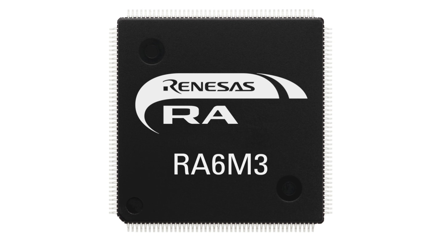 Microcontrôleur, 32bit, 640 kB RAM, 1024 Ko, 120MHz, LQFP 100, série RA6M3