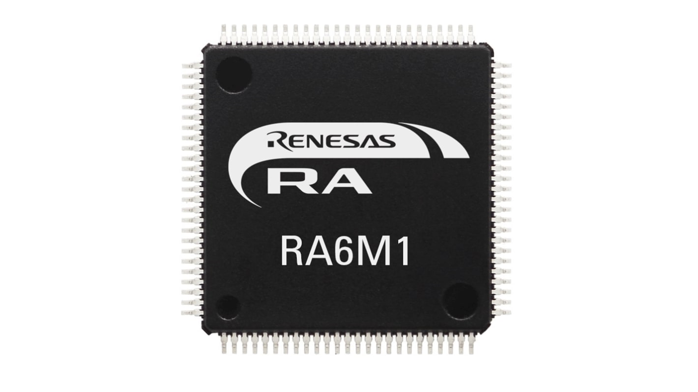 ルネサス エレクトロニクス RA6M1 マイコン, ARM Cortex M4コア, 120MHz, 512 kB, フラッシュ, 64-Pin LQFP