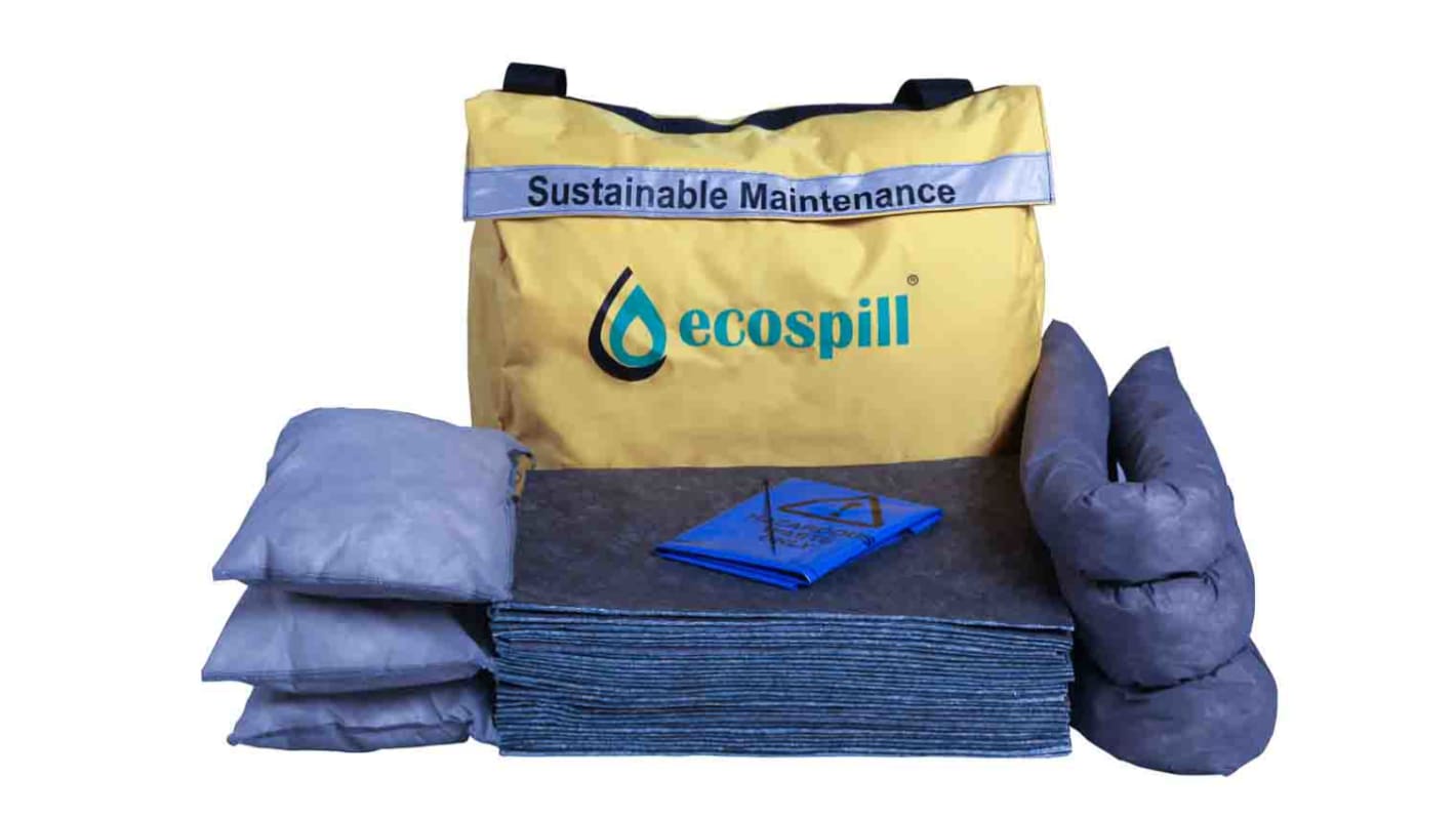 Kit para derrames Ecospill Ltd, capacidad de absorción 15 L, para mantenimiento