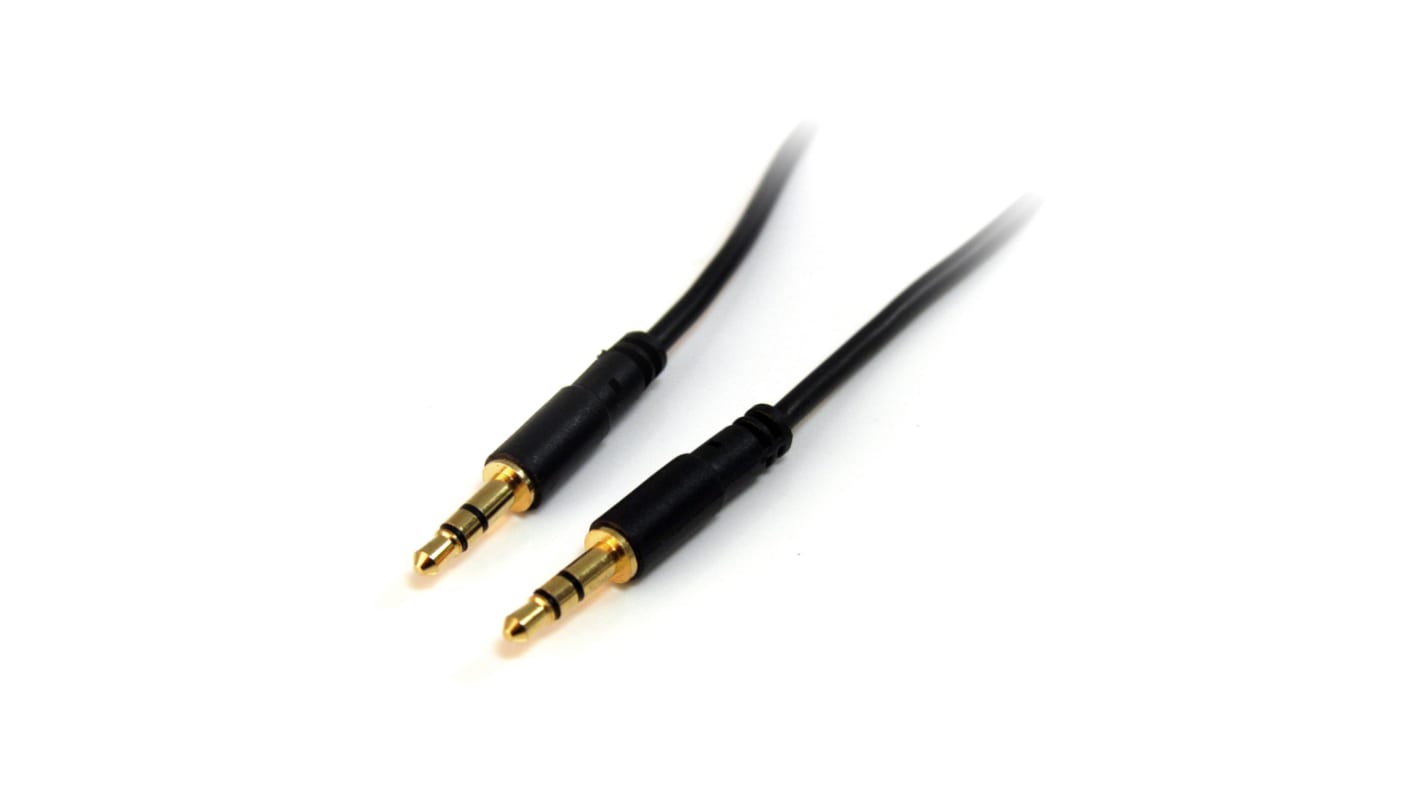 StarTech.com Male 3.5mm Stereo Jack to Male 3.5mm Stereo Jack Aux Cable, Black, 1.8m