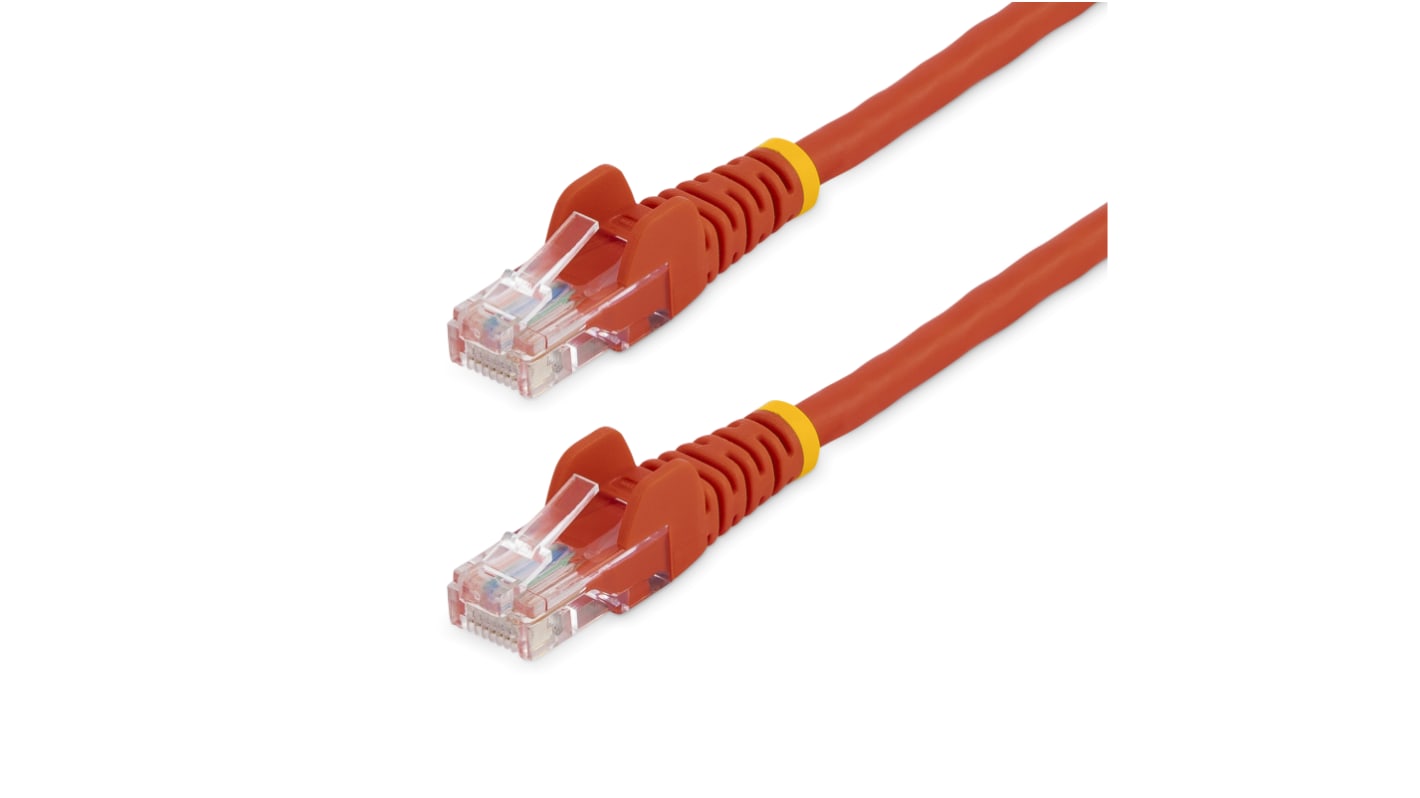 Cable Ethernet Cat5e U/UTP StarTech.com de color Rojo, long. 3m, funda de PVC, Calificación CM