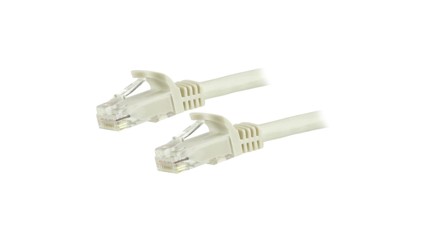 Cable Ethernet Cat6 U/UTP StarTech.com de color Blanco, long. 5m, funda de PVC, Calificación CMG