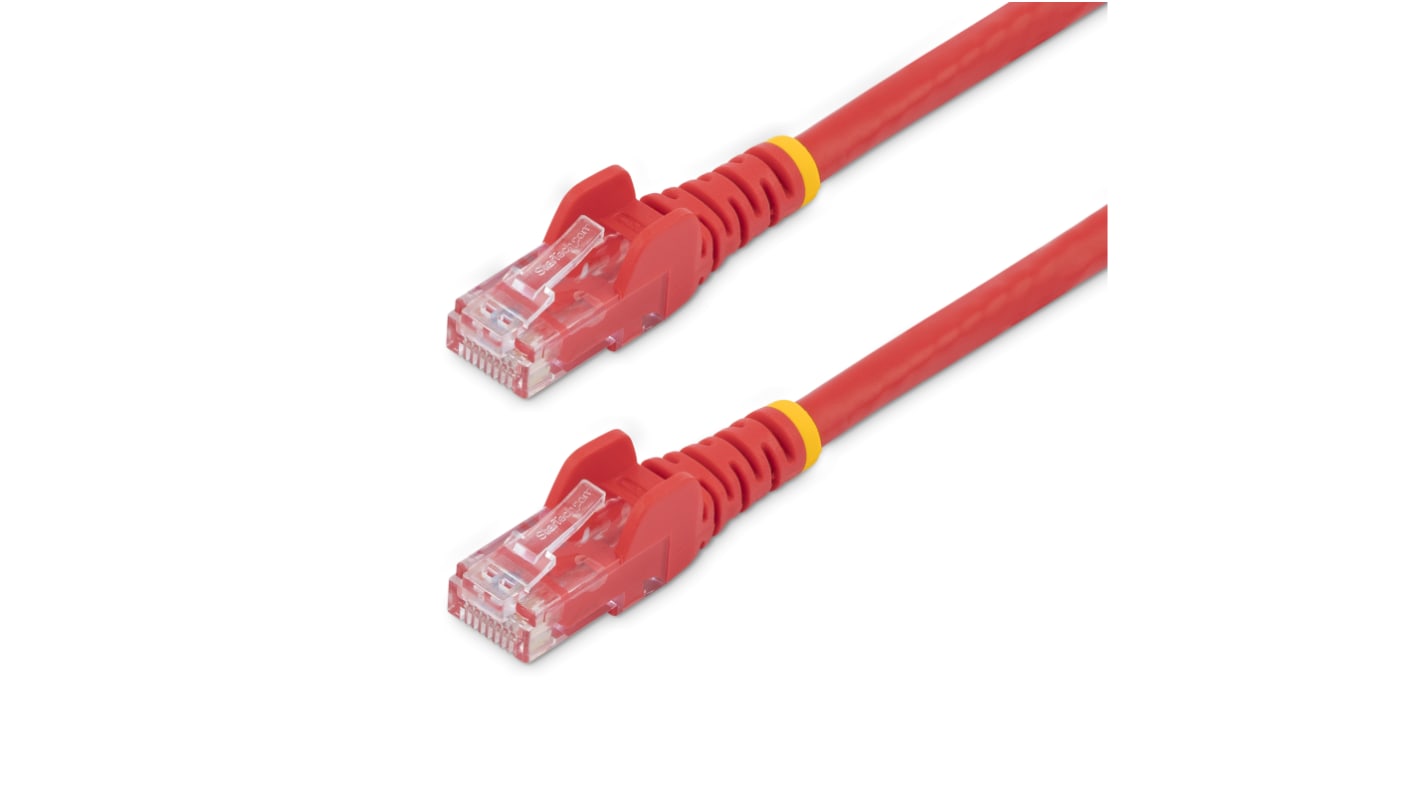 Cable Ethernet Cat6 U/UTP StarTech.com de color Rojo, long. 5m, funda de PVC, Calificación CMG