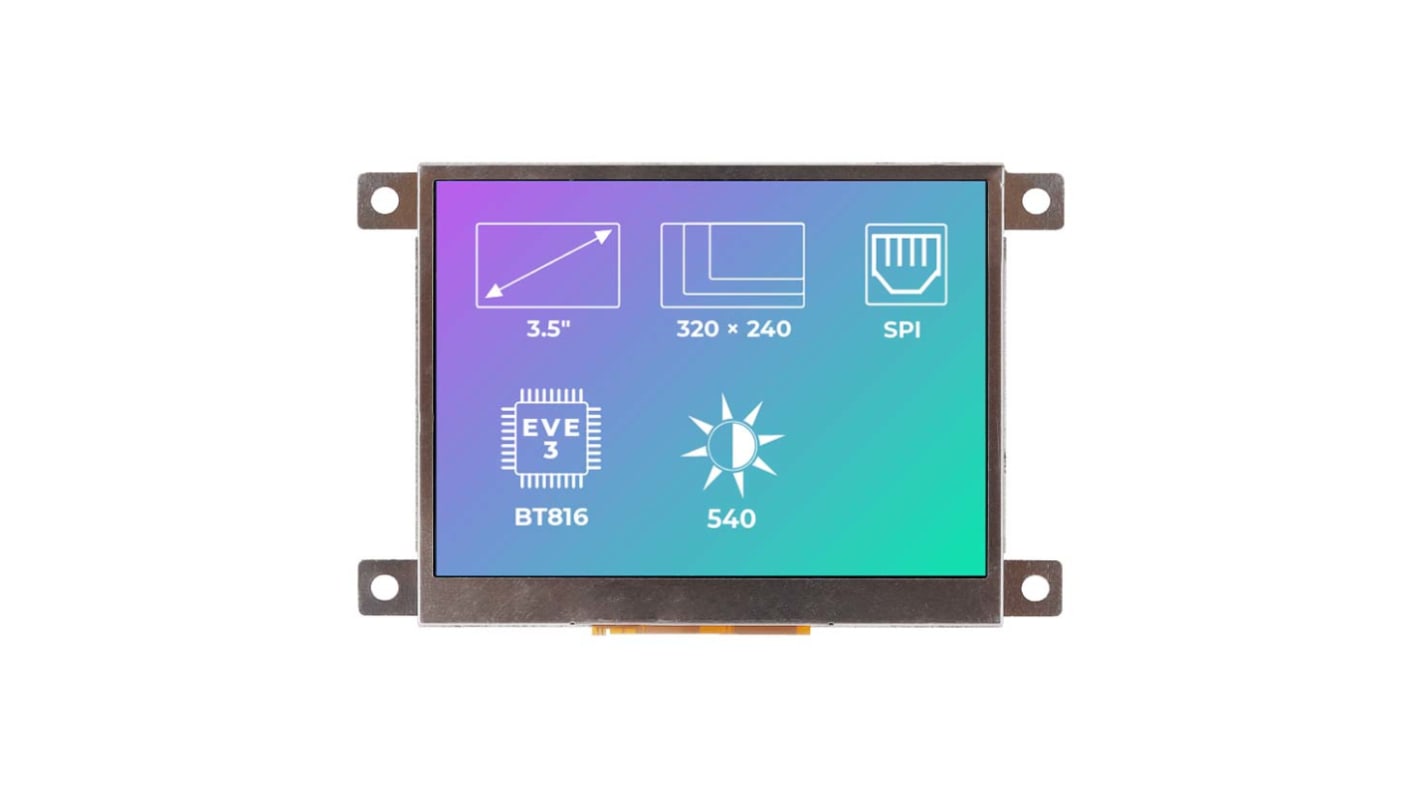 Riverdi Farb-LCD 3.5Zoll SPI mit Touch Screen, 896 x 640pixels, 53 x 70mm 4 V LED dc