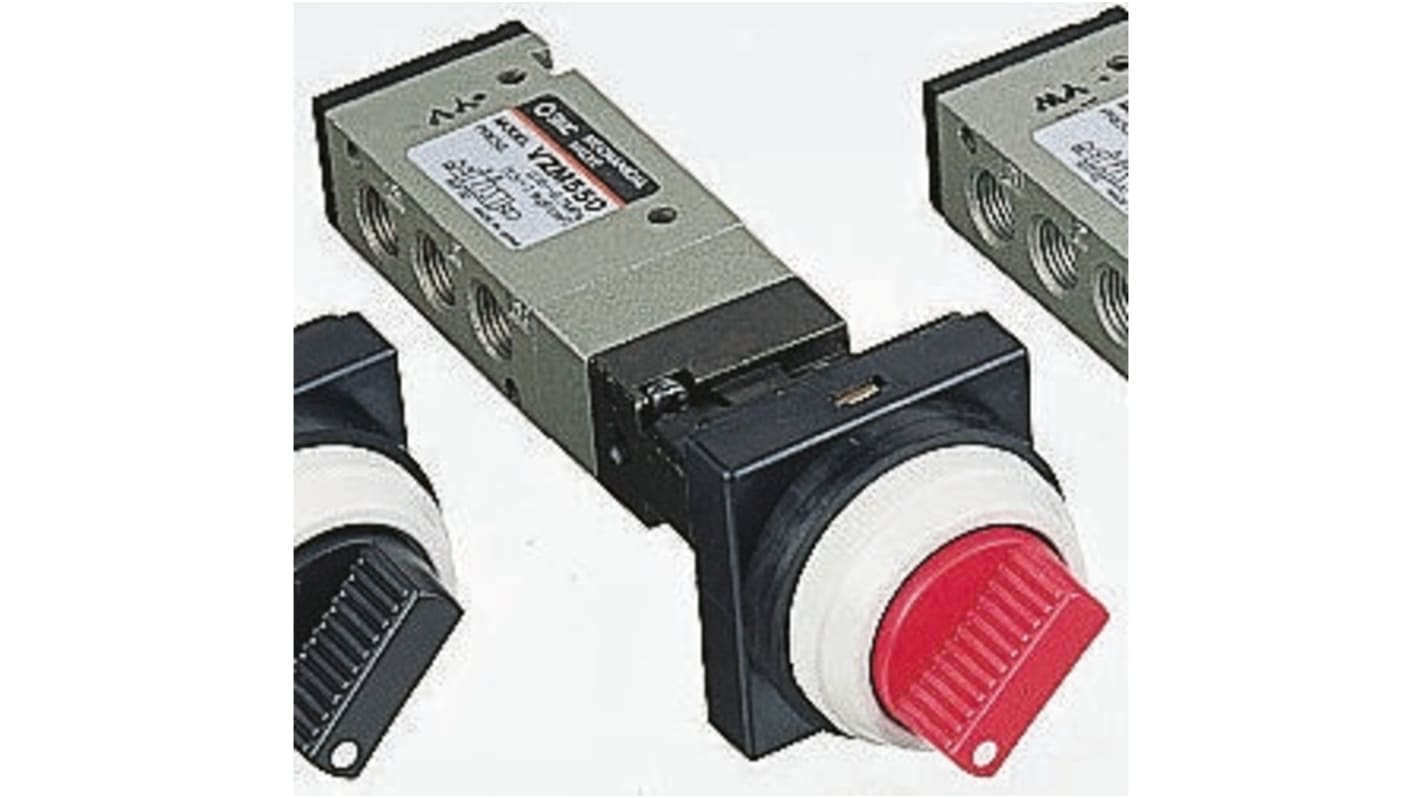 SMC Twist Selector 5/2 Pneumatic Manual Control Valve VZM500 Series, Rc 1/8, 1/8in