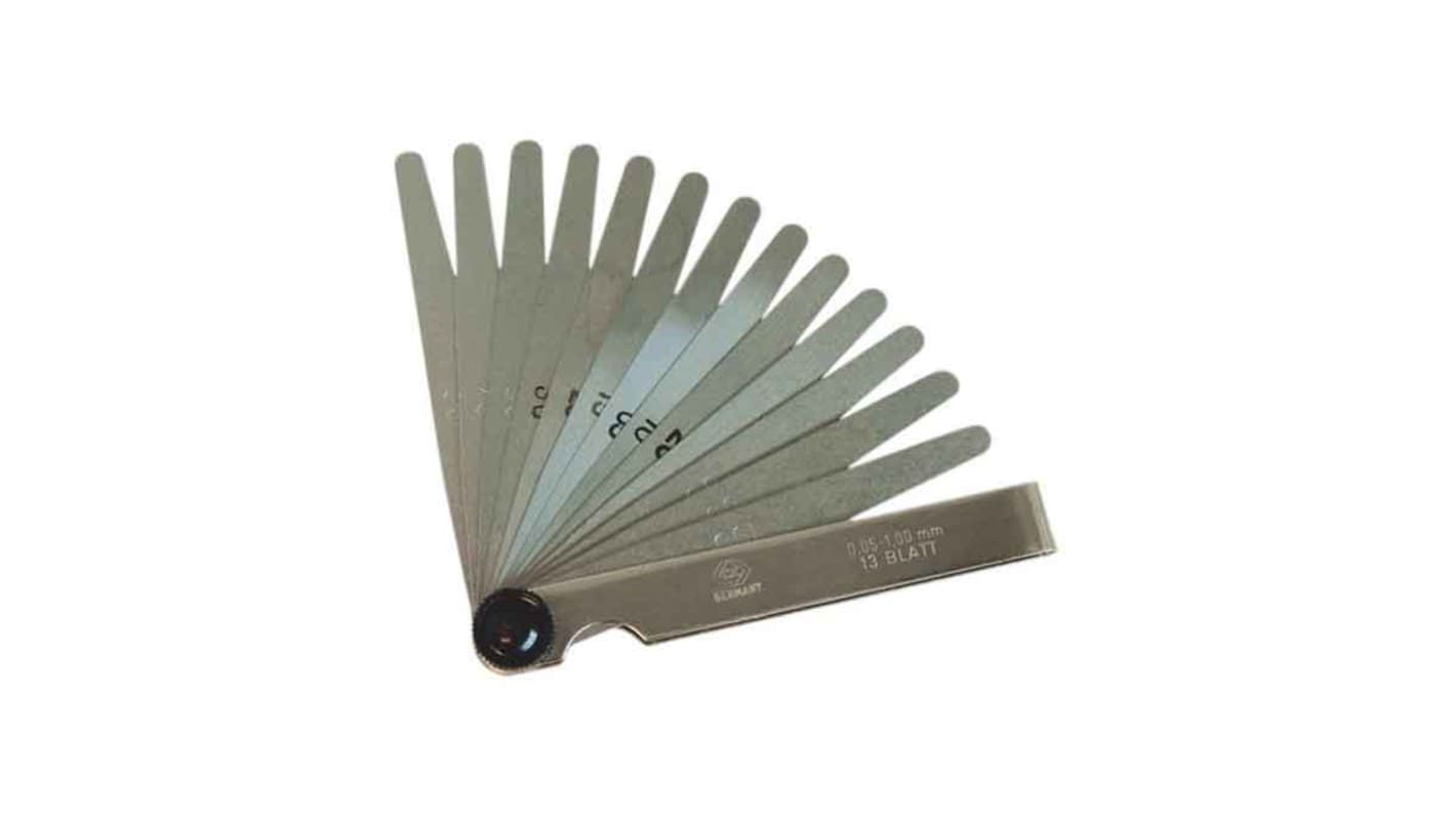 CK T3527M 413 Steel Feeler Gauge, 13 Blades, With UKAS Calibration