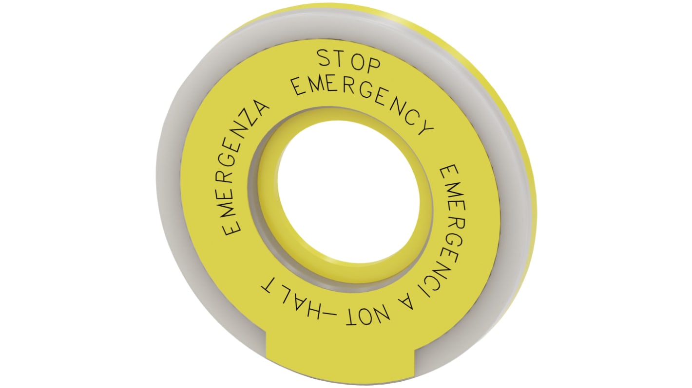 Siemens EMERGENCY STOP backing plate, Emergencia - Emergency Stop - Emergenza - Not-Halt