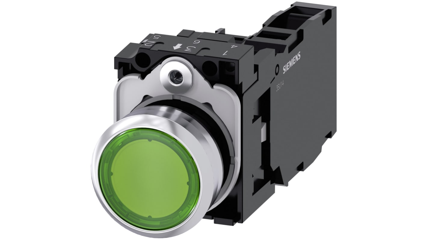 Unité complète de bouton-poussoir série SIRIUS ACT 3SU11 lumineux, SPST 110V