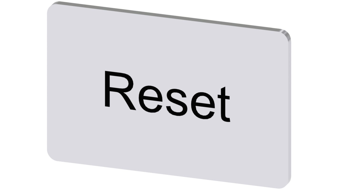 Siemens Labeling plate, Reset