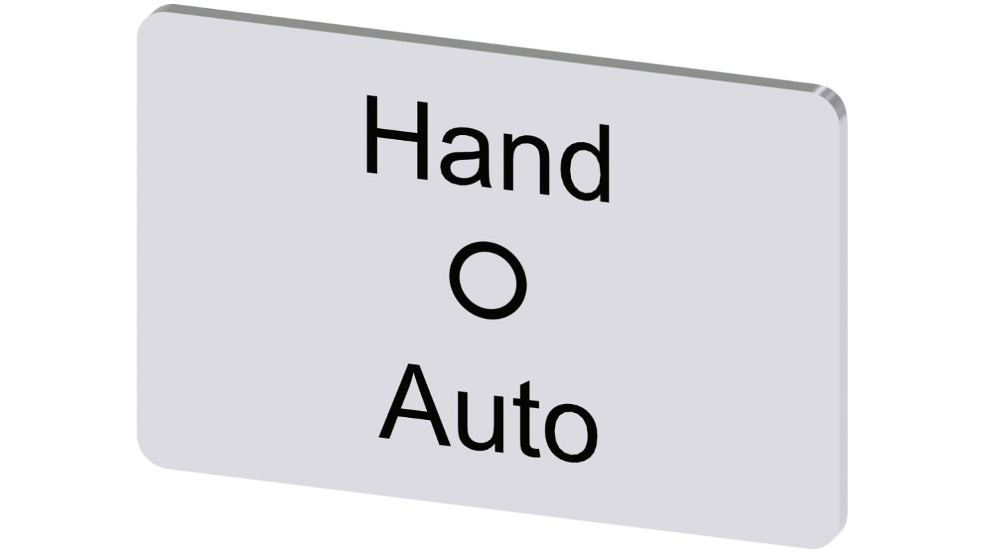 Siemens Labeling plate, Hand - O - Auto