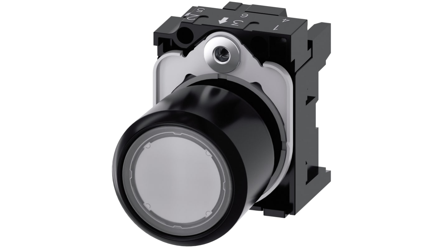 Siemens 透明圆形按钮头, Φ22mm开孔, Φ29.5mm按钮, 瞬时, IP66, IP67, IP69K, SIRIUS ACT 3SU12系列