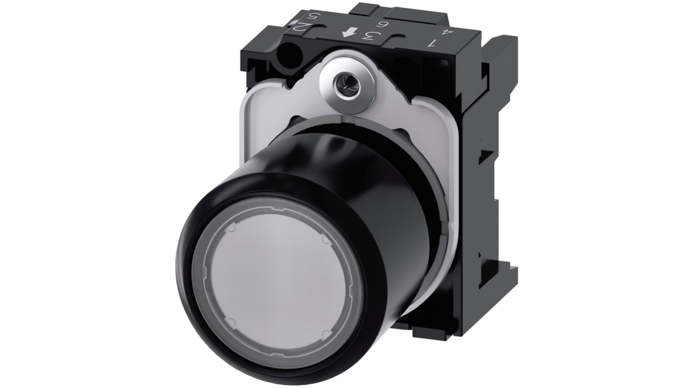 Siemens SIRIUS ACT Series Clear Momentary Push Button Head, 22mm Cutout, IP66, IP67, IP69K