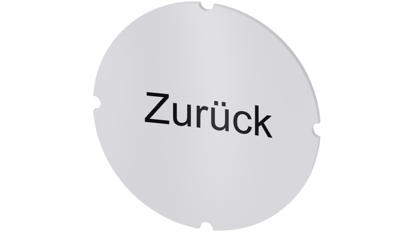 Siemens 按钮标识牌 插入标签, "Zurück"文字, SIRIUS ACT 3SU19系列
