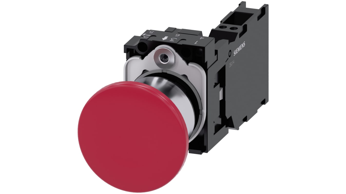 Siemens SIRIUS ACT 3SU11 Series Push Button Complete Unit, 22mm Cutout, SPST, IP66, IP67, IP69(IP69K)