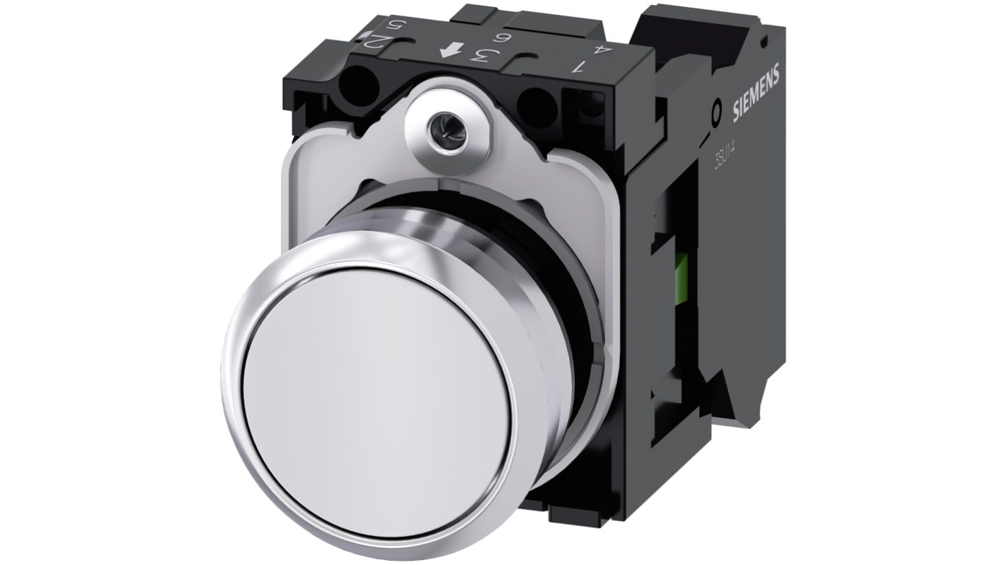 Siemens SIRIUS ACT Series Push Button Complete Unit, 22mm Cutout, SPST, IP66, IP67, IP69(IP69K)