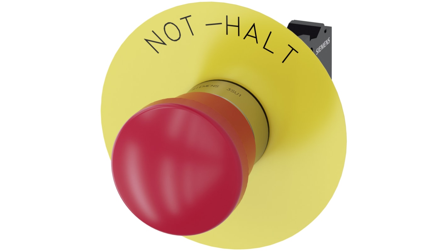Siemens SIRIUS ACT 3SU11 Series Pull Release Emergency Stop Push Button, Panel Mount, 22mm Cutout, 1NC, IP66, IP67, IP69