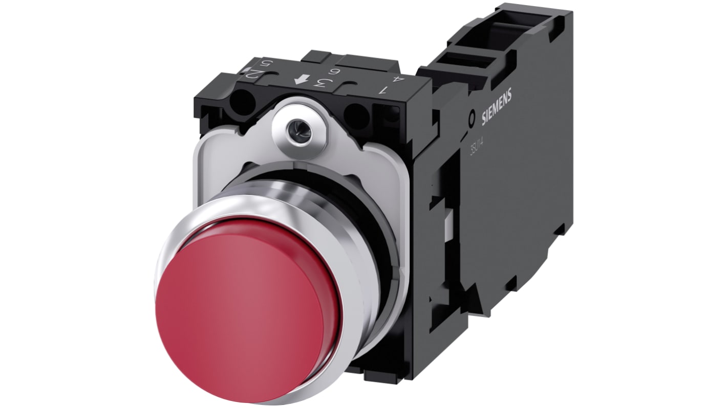Siemens 按钮开关, Φ22mm开孔, 红色圆形塑料, SPST, IP66, IP67, IP69(IP69K), SIRIUS ACT 3SU11系列