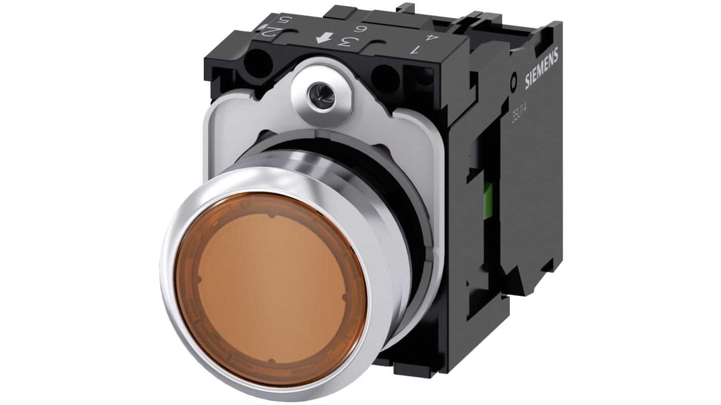 Unité complète de bouton-poussoir série SIRIUS ACT 3SU11 lumineux, 1NO 24V