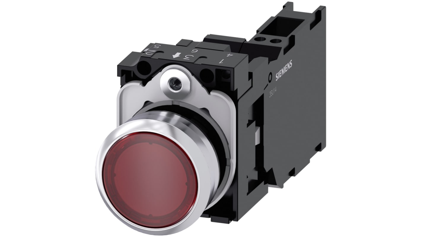 Unité complète de bouton-poussoir série SIRIUS ACT 3SU11 lumineux, SPST 24V