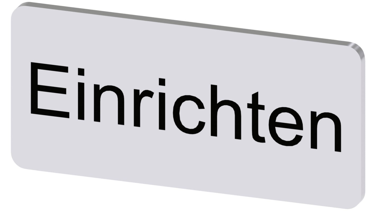 Siemens Labeling plate, Einrichten
