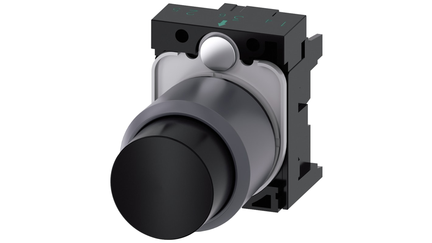 Siemens SIRIUS ACT Series Black Momentary Push Button, 22mm Cutout, IP66, IP67, IP69K