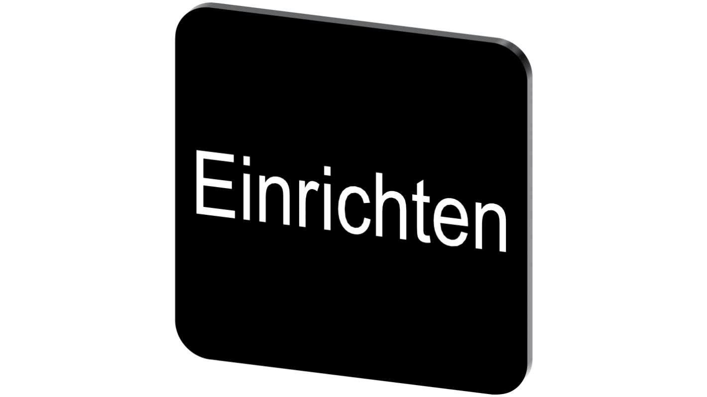 Siemens Labeling plate, Einrichten