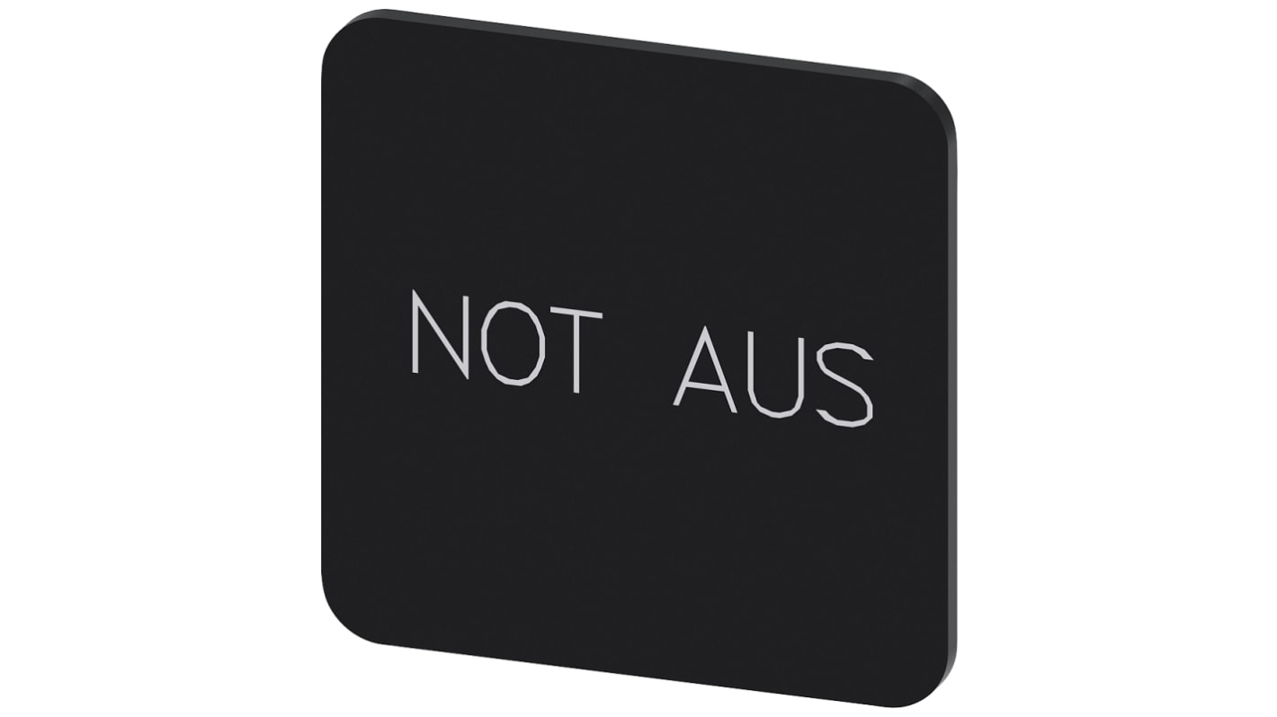 Siemens Labeling plate, Not - Aus