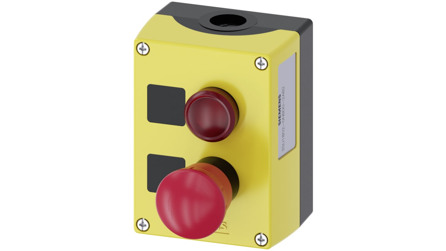 Siemens 3SU1 Series Twist Release Emergency Stop Push Button, Surface Mount, SPDT, IP66, IP67, IP69