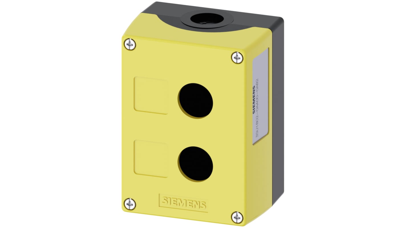 Siemens 按钮盒, Φ22mm孔径, 黄色塑料外壳, 最高+70°C, 114mm x 85mm x 64mm, SIRIUS ACT 3SU18系列