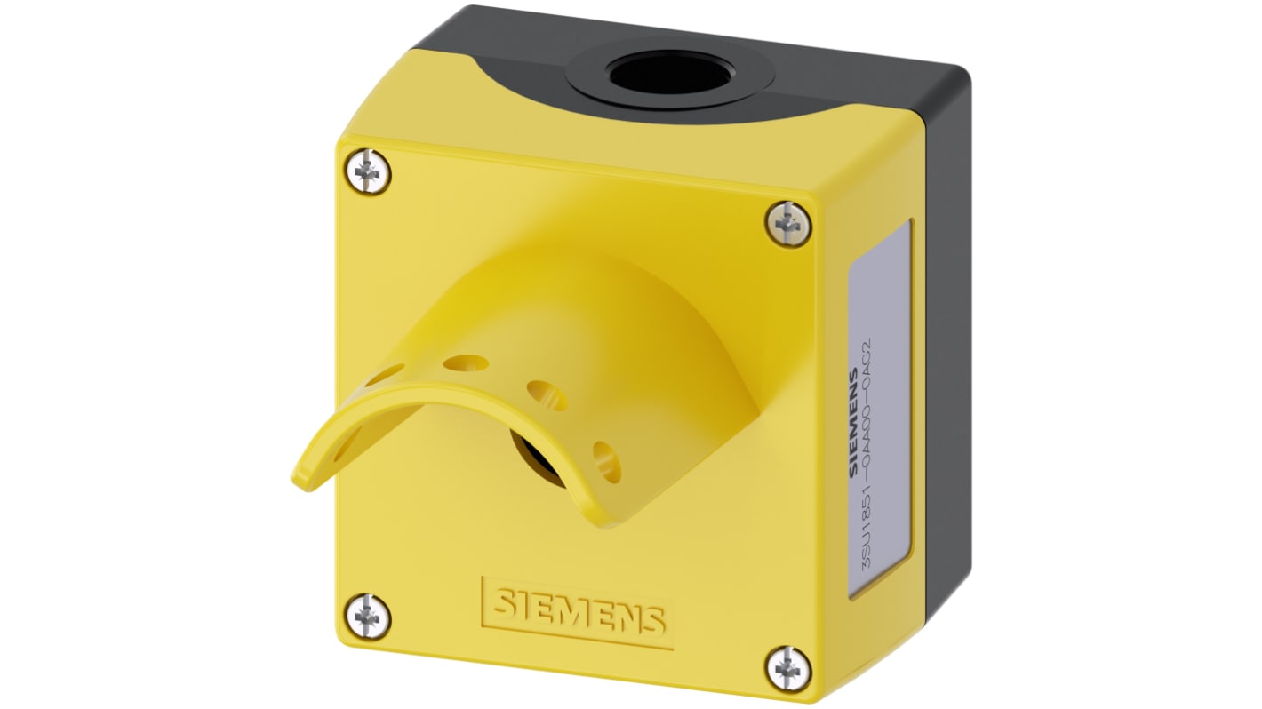 Siemens 按钮盒, Φ22mm孔径, 黄色金属外壳, 最高+70°C, 89.4mm x 85mm x 112.5mm, SIRIUS ACT 3SU18系列
