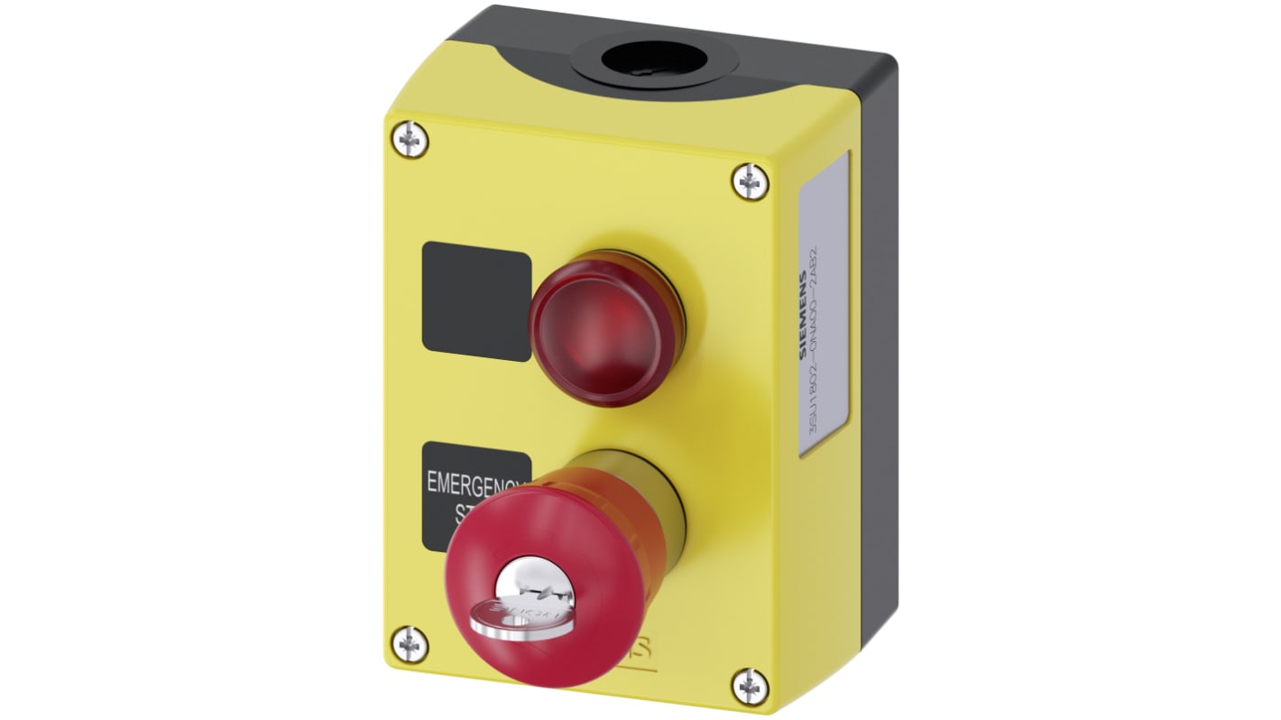 Siemens SIRIUS ACT 3SU18 Series Key Release Emergency Stop Push Button, Surface Mount, SPDT, IP66, IP67, IP69