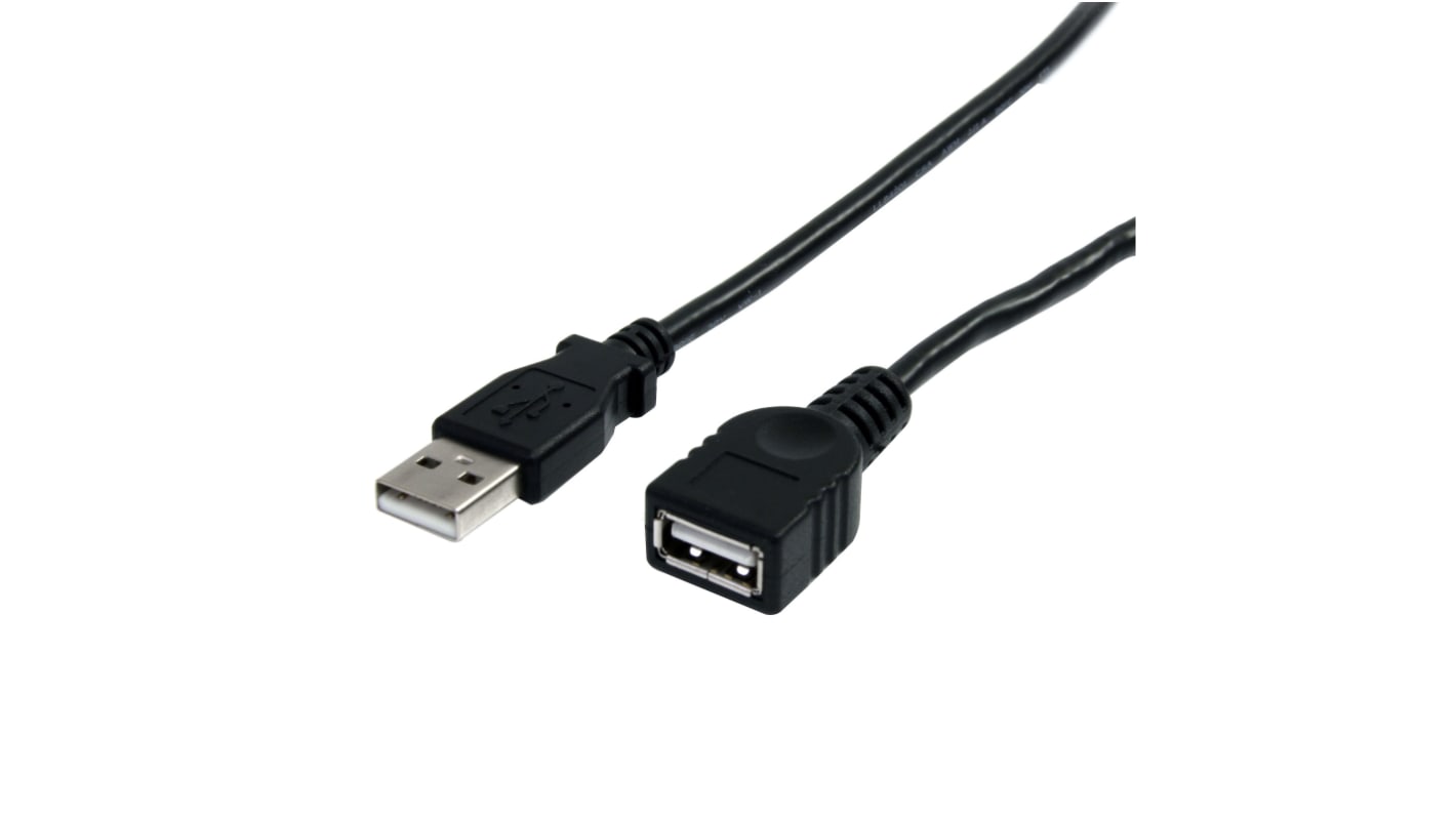 StarTech.com USB 2.0 Cable, Male USB A to Female USB A USB Extension Cable, 3m