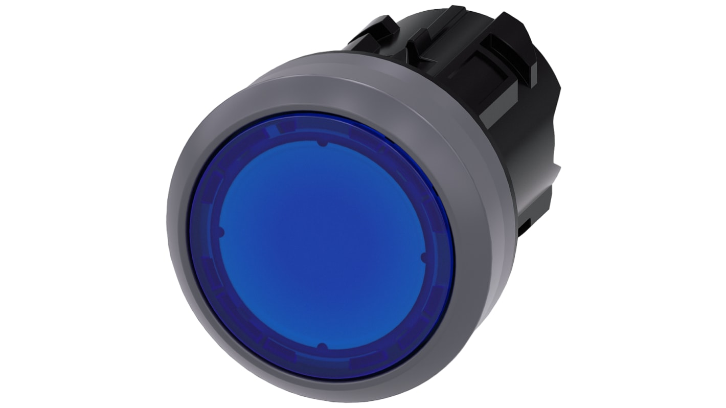 Siemens SIRIUS ACT Series Blue Latching Push Button, 22mm Cutout, IP66, IP67, IP69K