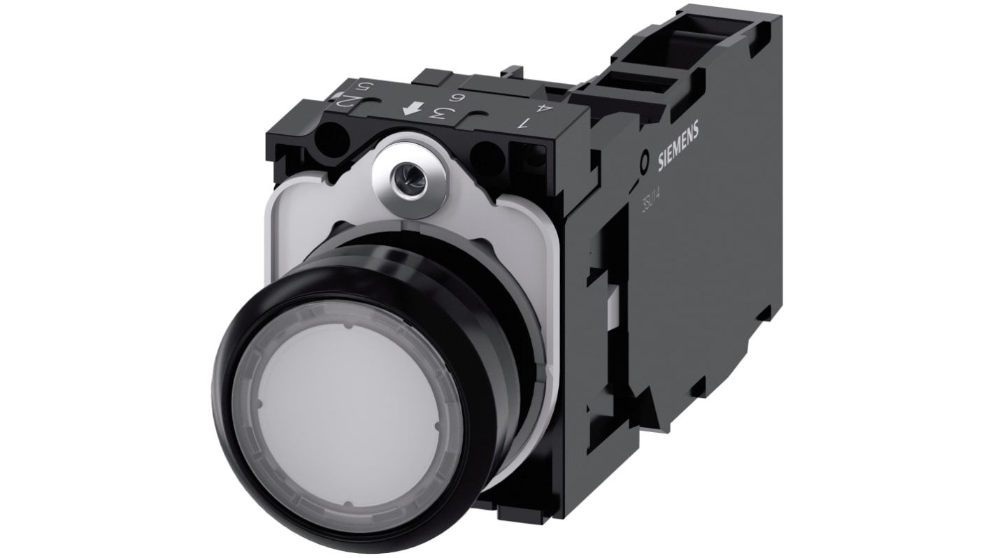 Siemens 带灯按钮开关, Φ22mm开孔, 透明圆形塑料, SPST, IP66, IP67, IP69(IP69K), SIRIUS ACT 3SU11系列