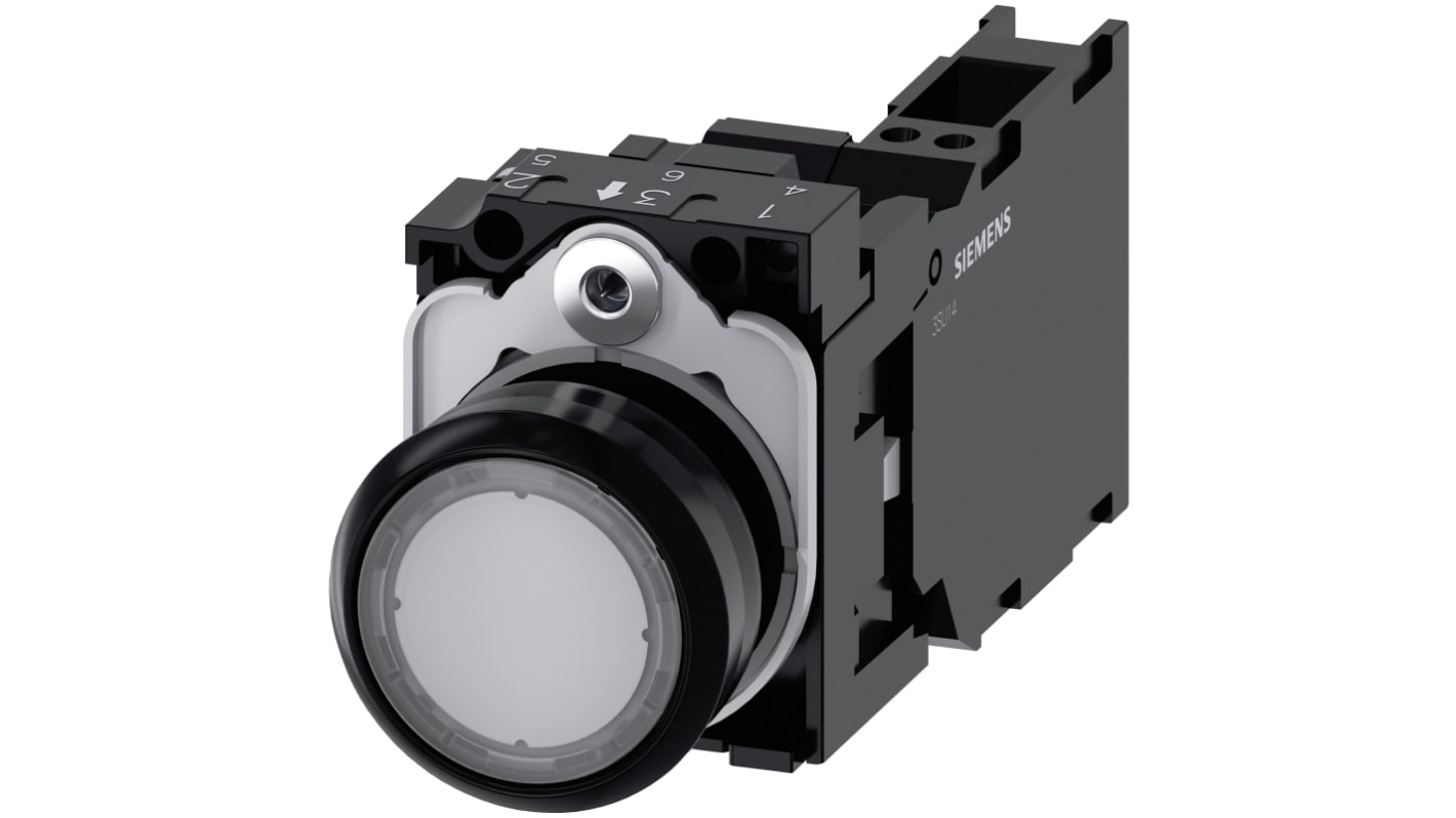 Siemens SIRIUS ACT 3SU11 Series Illuminated Push Button Complete Unit, 22mm Cutout, SPST, IP66, IP67, IP69(IP69K)
