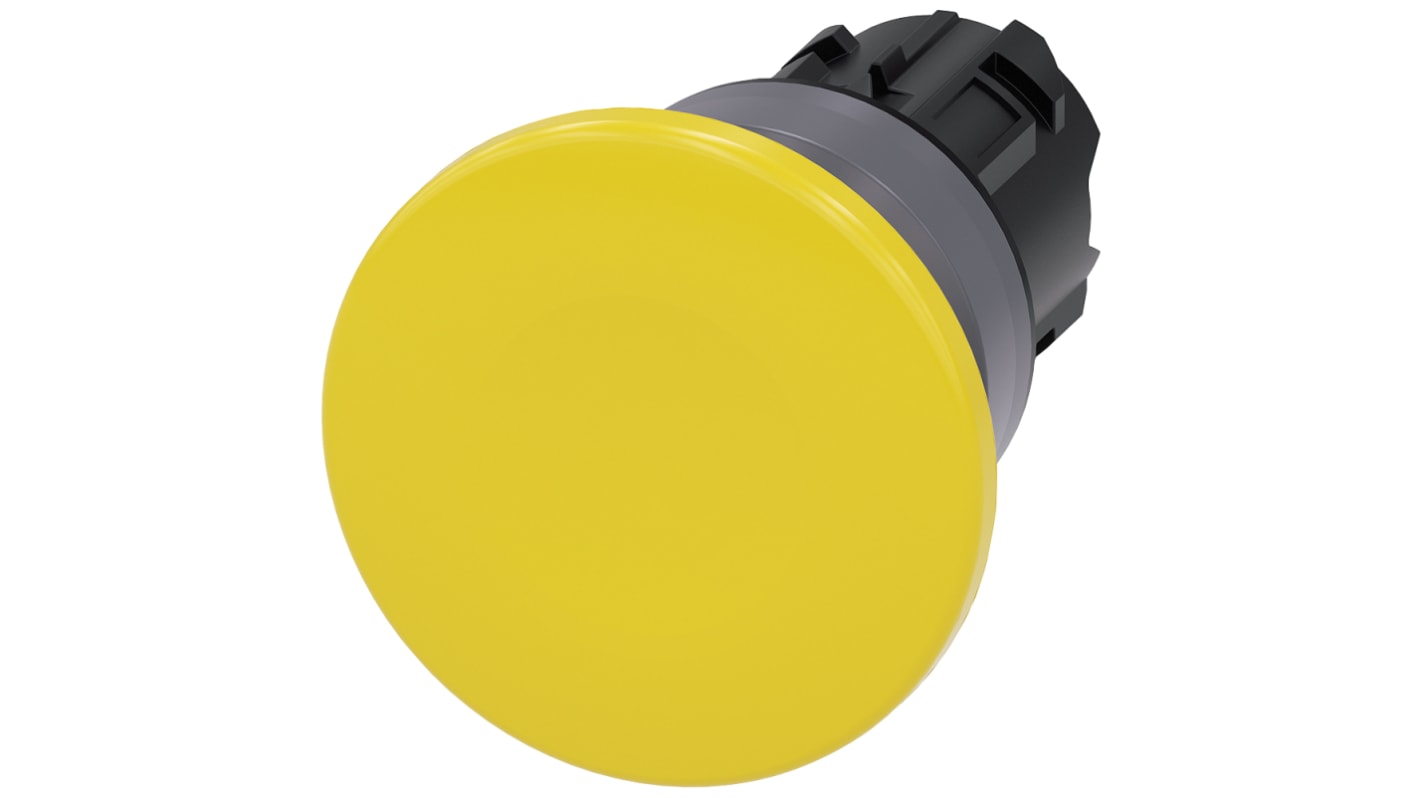 Tête de bouton poussoir Siemens, SIRIUS ACT Jaune, Ø découpe 22mm, Momentané