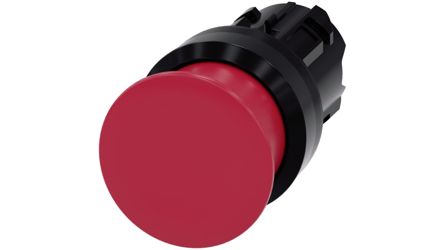 Siemens 红色圆形按钮头, Φ22mm开孔, Φ30mm按钮, 瞬时, IP66, IP67, IP69K, SIRIUS ACT 3SU10系列