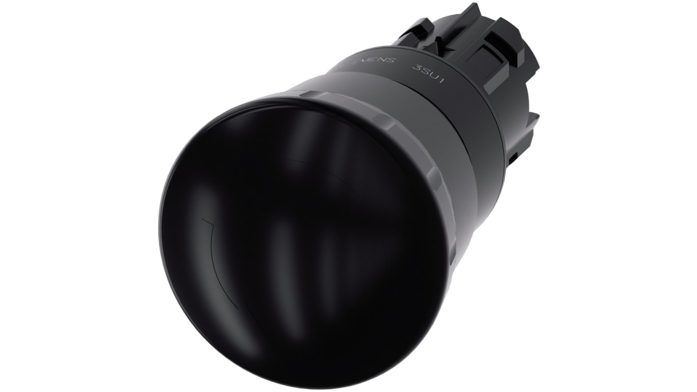 Siemens SIRIUS ACT 3SU10 Series Black Latching Push Button Head, 22mm Cutout, IP66, IP67, IP69K