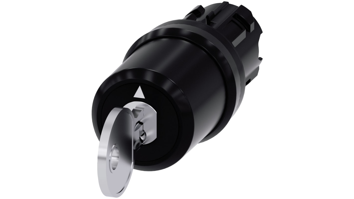 Siemens SIRIUS ACT 3SU10 3-position Key Switch Head, Latching, 22mm Cutout