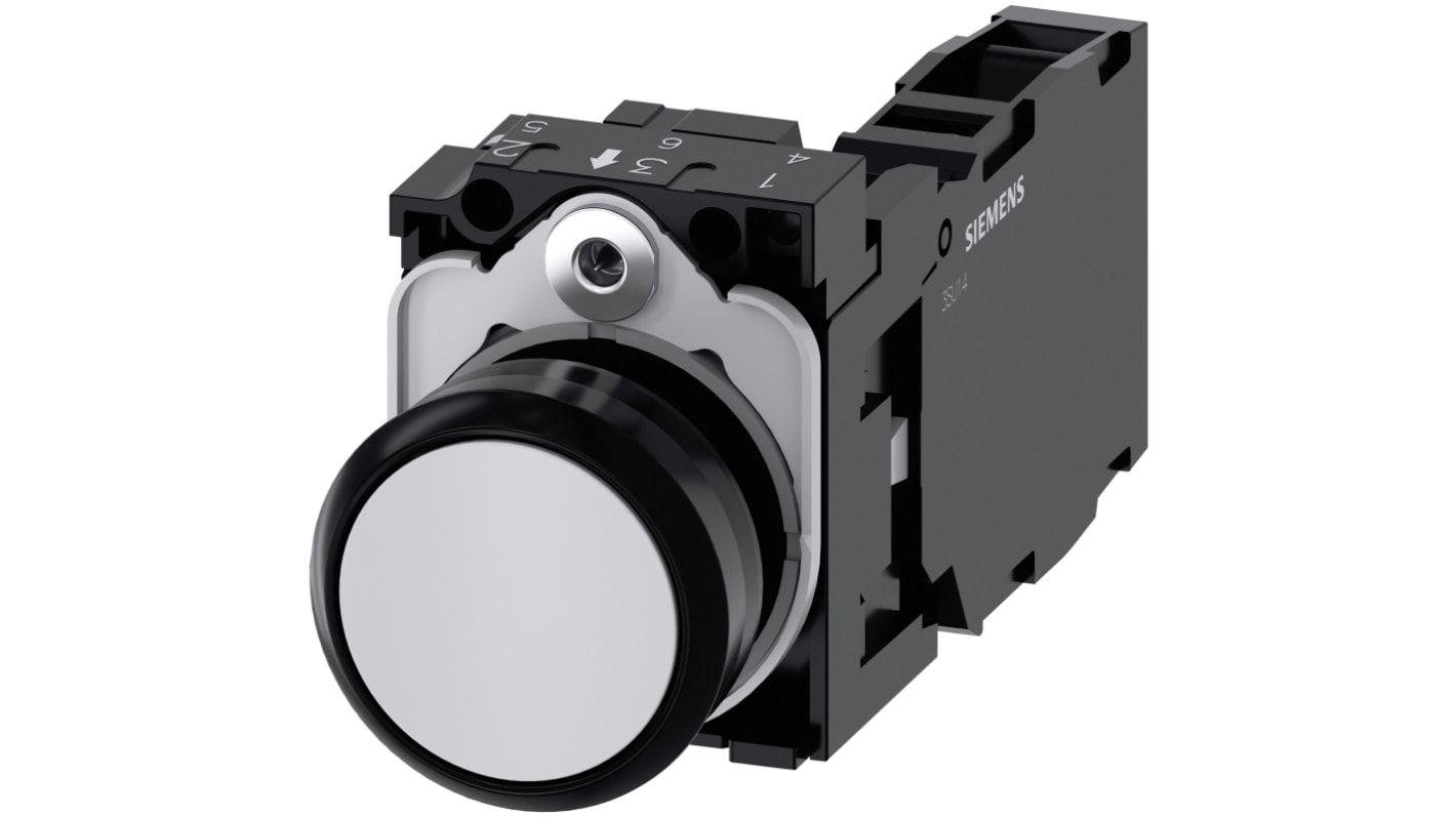 Siemens SIRIUS ACT 3SU11 Series Push Button Complete Unit, 22mm Cutout, SPST, IP66, IP67, IP69(IP69K)