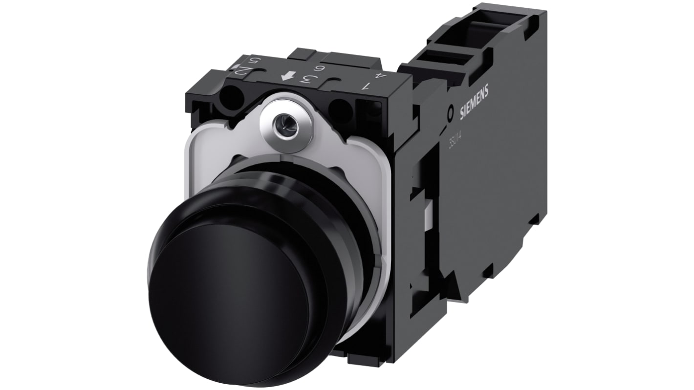 Siemens 按钮开关, Φ22mm开孔, 黑色圆形塑料, SPST, IP66, IP67, IP69(IP69K), SIRIUS ACT 3SU11系列