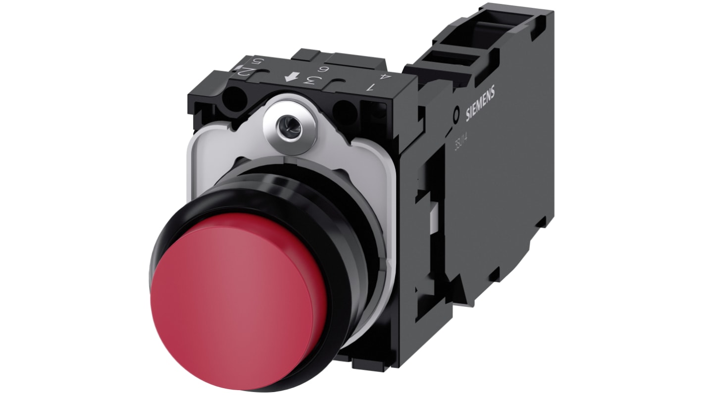 Siemens 按钮开关, Φ22mm开孔, 红色圆形塑料, SPST, IP66, IP67, IP69(IP69K), SIRIUS ACT 3SU11系列