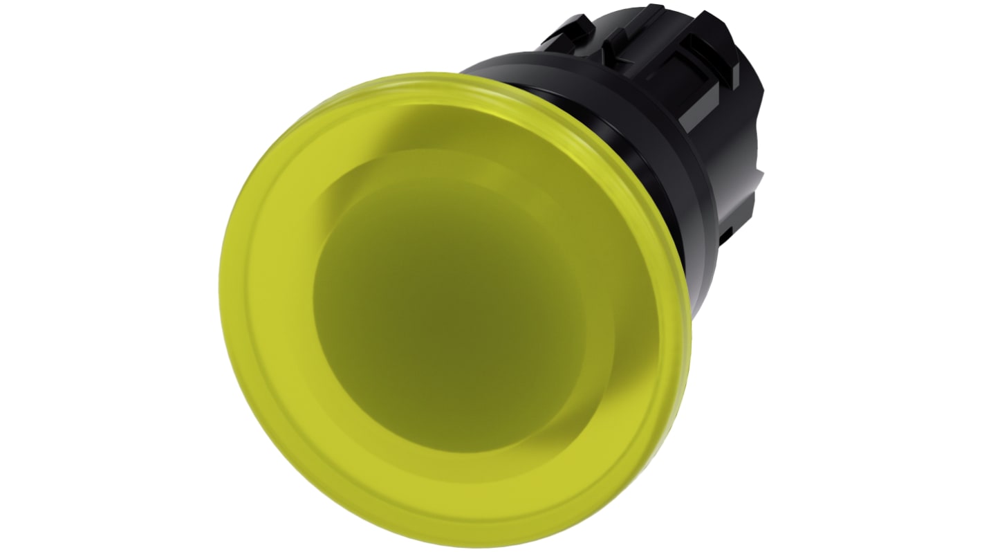 Siemens SIRIUS ACT 3SU10 Series Yellow Momentary Push Button Head, 22mm Cutout, IP66, IP67, IP69K