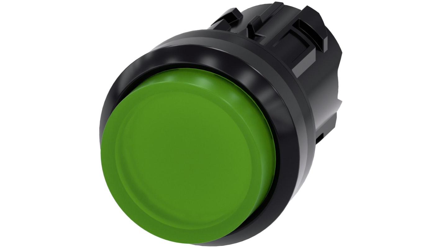 Siemens SIRIUS ACT 3SU10 Series Green Momentary Push Button Head, 22mm Cutout, IP66, IP67, IP69K