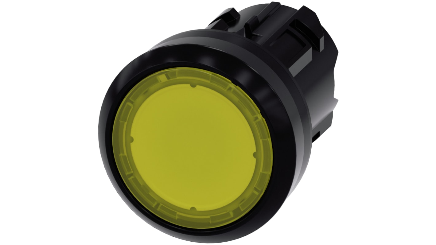Siemens SIRIUS ACT 3SU10 Series Yellow Latching Push Button Head, 22mm Cutout, IP66, IP67, IP69K