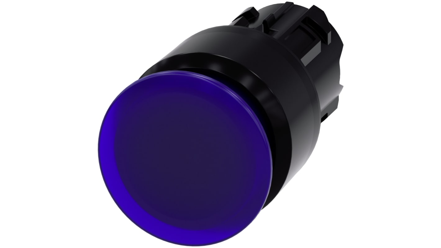 Siemens 蓝色圆形按钮头, Φ22mm开孔, Φ30mm按钮, 闭锁, IP66, IP67, IP69K, SIRIUS ACT 3SU10系列