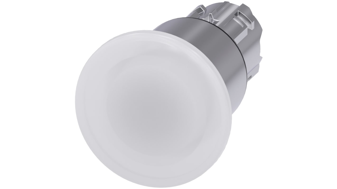 Siemens 白色圆形按钮头, Φ22mm开孔, Φ40mm按钮, 瞬时, IP66, IP67, IP69K, SIRIUS ACT 3SU10系列