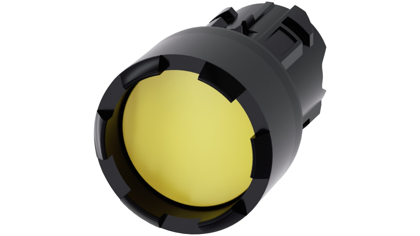 Siemens 黄色圆形按钮头, Φ22mm开孔, Φ29.5mm按钮, 瞬时, IP66, IP67, IP69K, SIRIUS ACT 3SU10系列