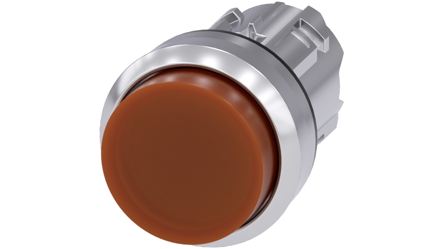 Siemens SIRIUS ACT Series Amber Momentary Push Button Head, 22mm Cutout, IP66, IP67, IP69K